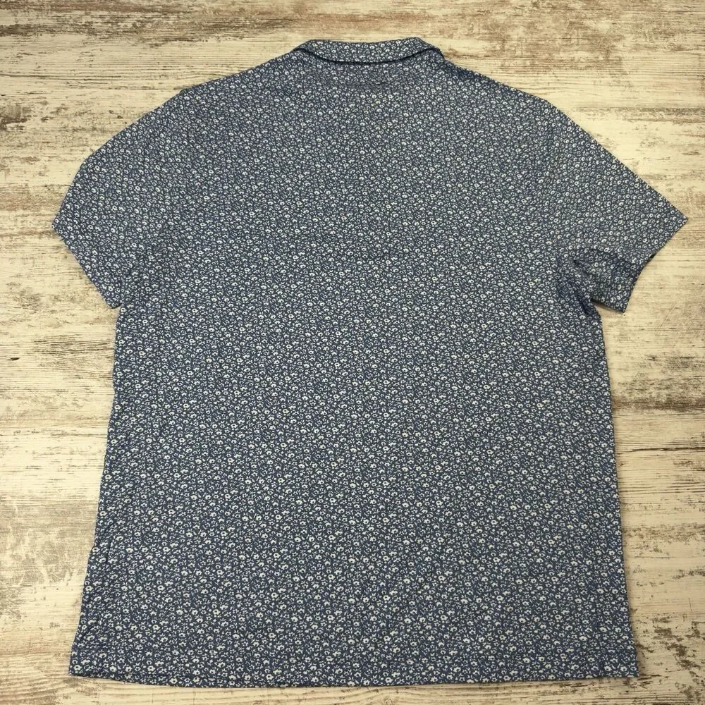 NWT J.Crew Performance Polo Shirt Men's XL COOLMAX Blue White Floral Golf BQ058